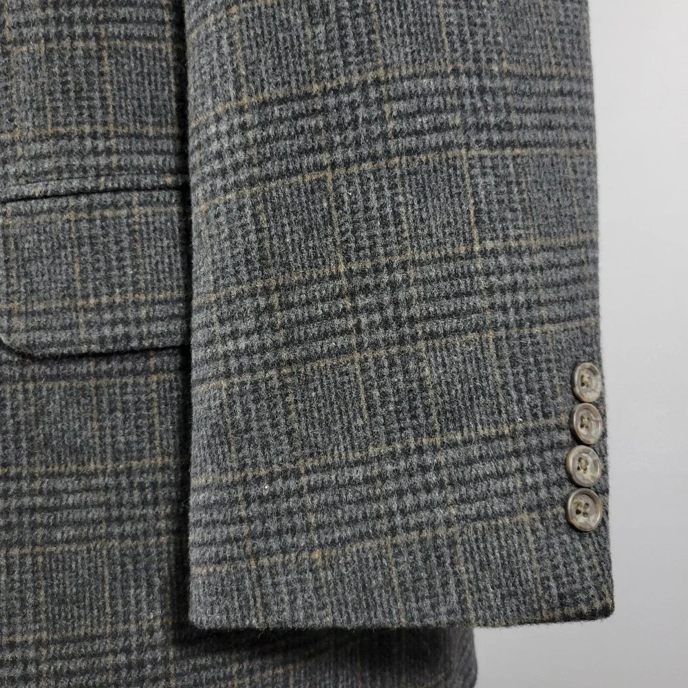 Cricketeer Men's‎ Sport Coat Blazer Two Button Flannel Plaid Wool Blend 46XL
